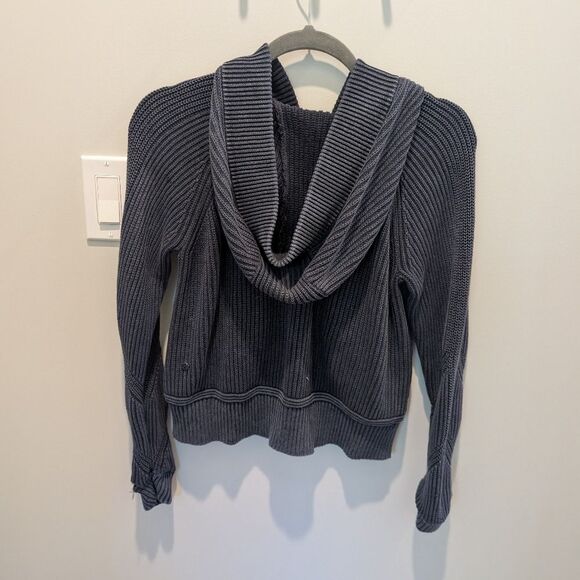 NWOT Lululemon Rest Assured Full Zip Hoodie Washed Midnight Navy Sz Small Ribbed - Picture 4 of 6